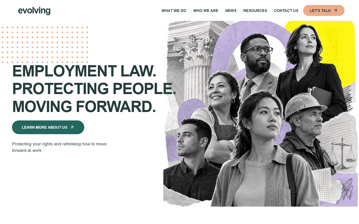 Evolving Employment Law website template screenshot